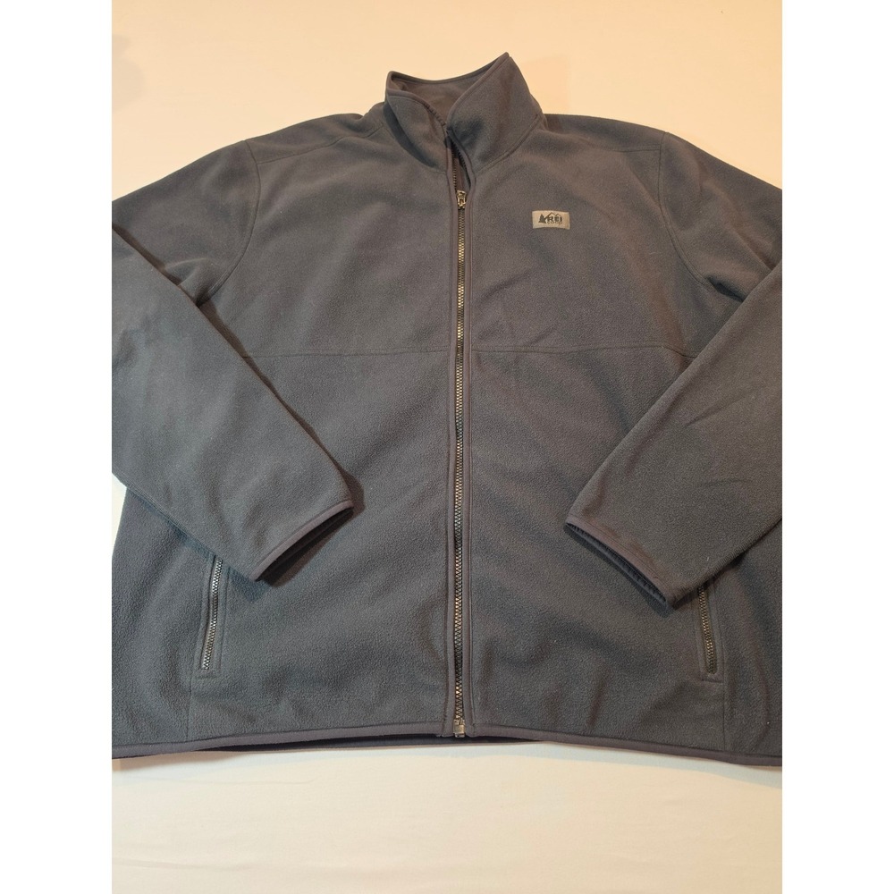 REI Co-op Mens Full Zip Fleece Jacket Charcoal Gray XL 216851